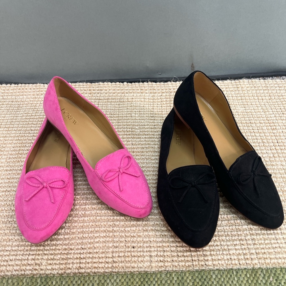 J.Crew Suede Loafers Bundle – Size 8 (Pink + Black)
Bundle of 2 pairs